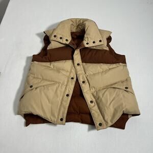 Vintage Sunshine‎ Vest Mens Large Brown Reversible Down Puffer Hiking Outdoor